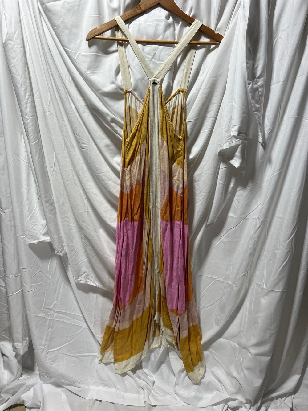 Colorblock Maxi Sundress in Mustard, Pink & Orange - Picture 2 of 6